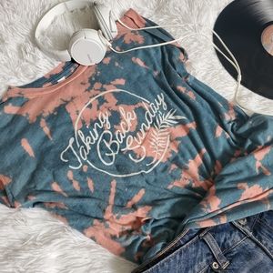 Cotton Candy Bleach Dyed Tie Dye Taking Back Sunday Band Graphic T-Shirt